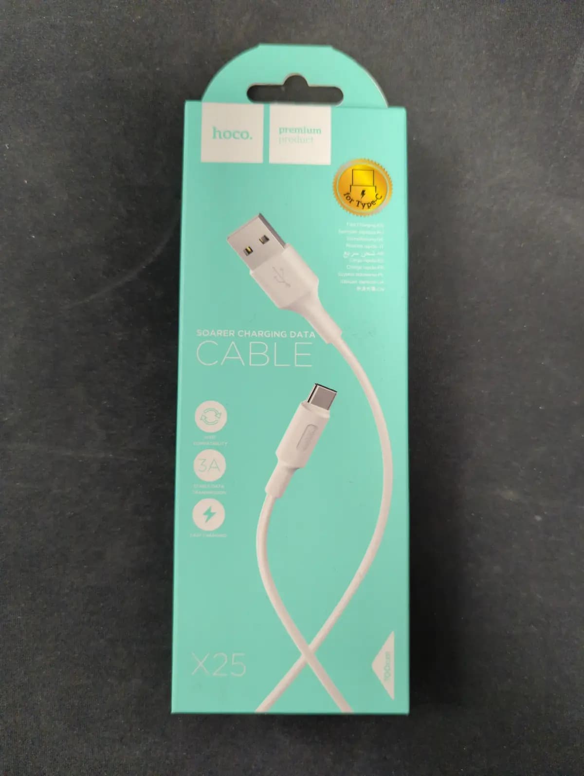 USB kabelis Hoco X25 Type-C 1.0m baltas
