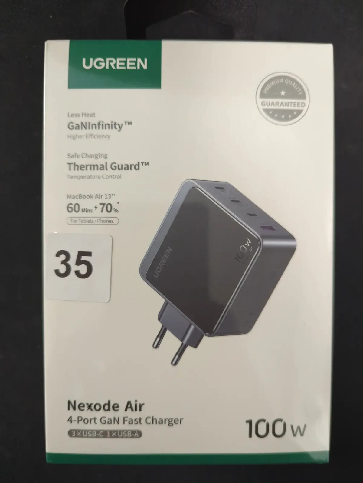 Sieninis įkroviklis Nexode S GaN 100W USB-A + 3xUSB-C