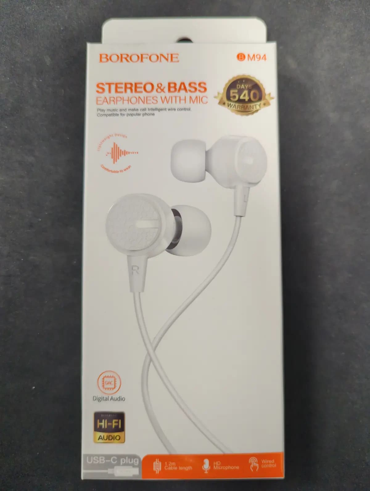 Baltos USB-C ausinės "Borofone BM94"