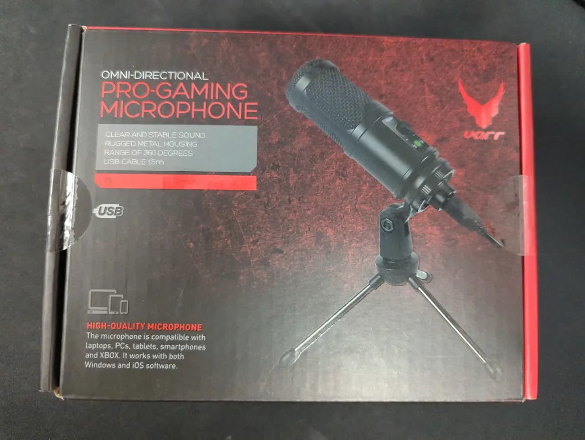 Mikrofonas Omega Varr Gaming Tube 45589, juodas