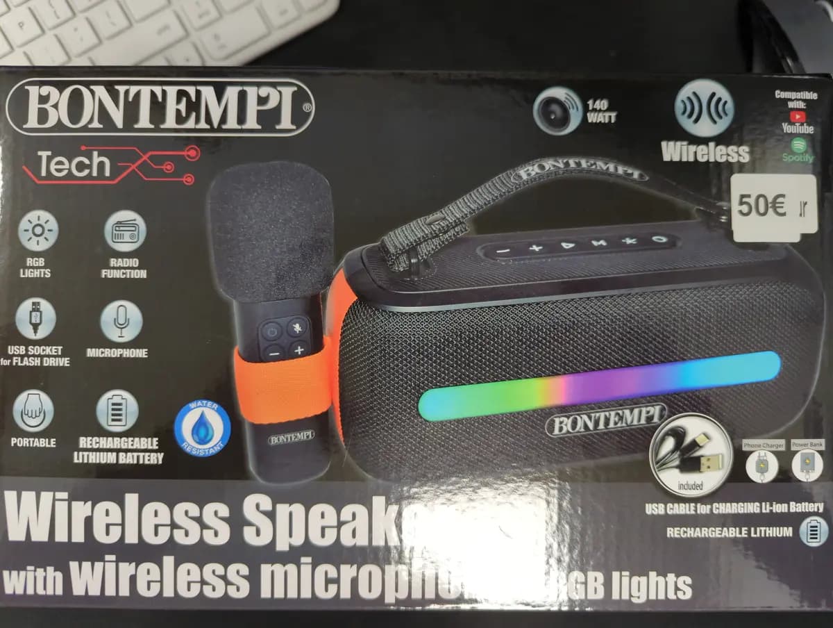 ONTEMPI TECH belaidis garsiakalbis su belaidžiu ...