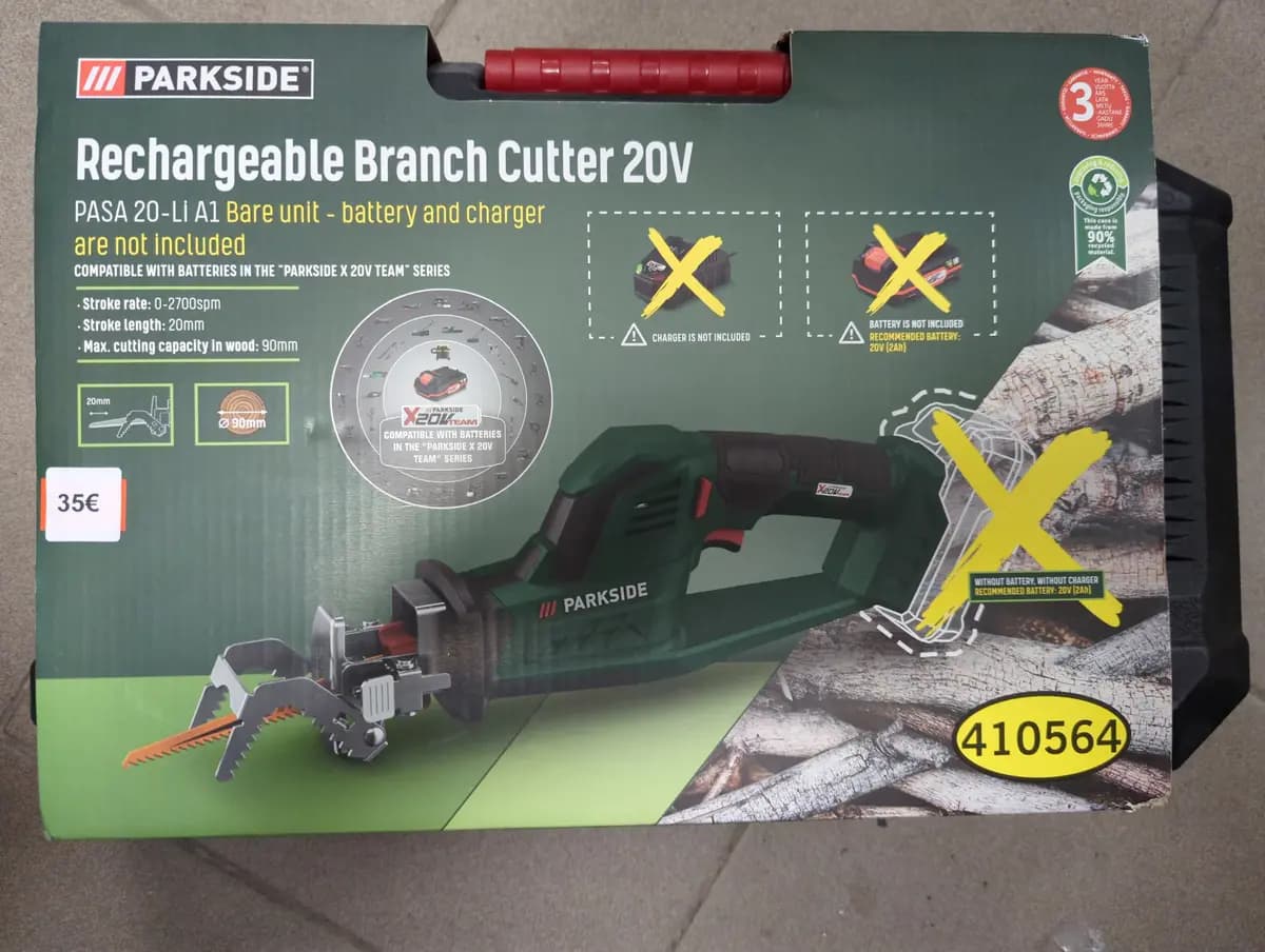 Parkside akumuliatorinė pjūklas šakoms diržo 20v 🏷️ 120 € Pirkti ...