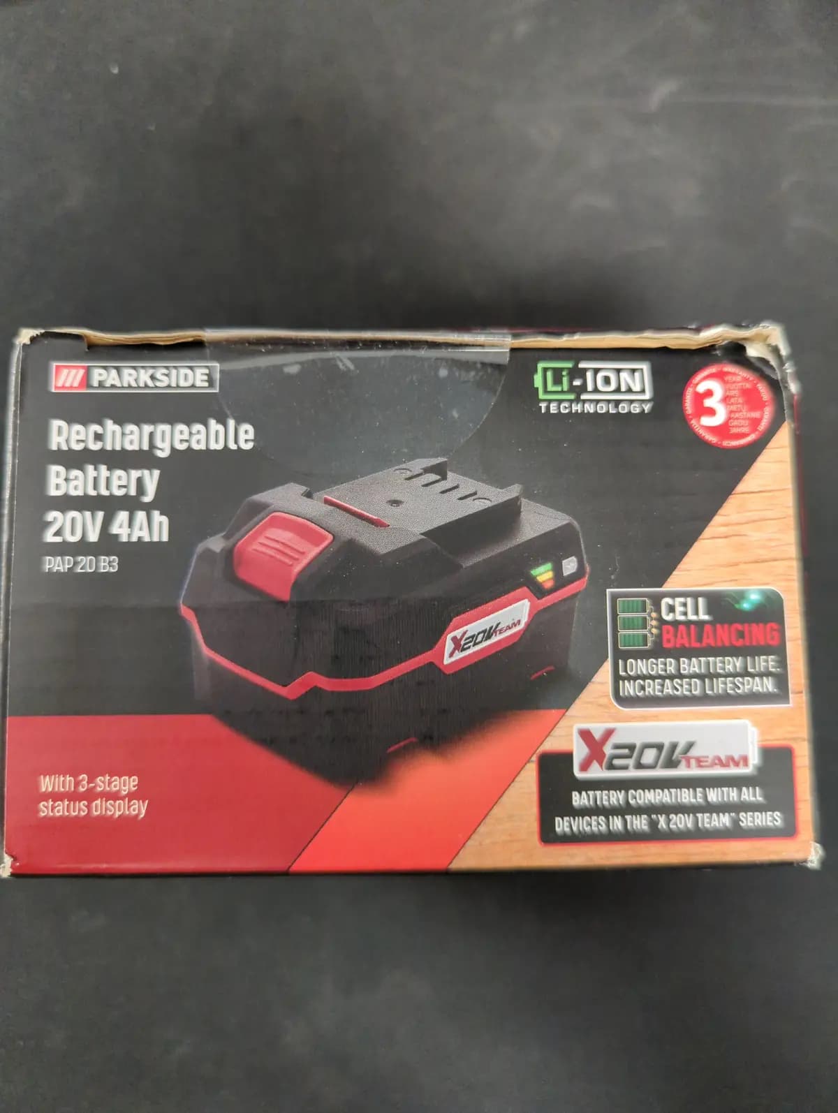 PARKSIDE PAP 20 B3 20V 4Ah Power Tool Battery
