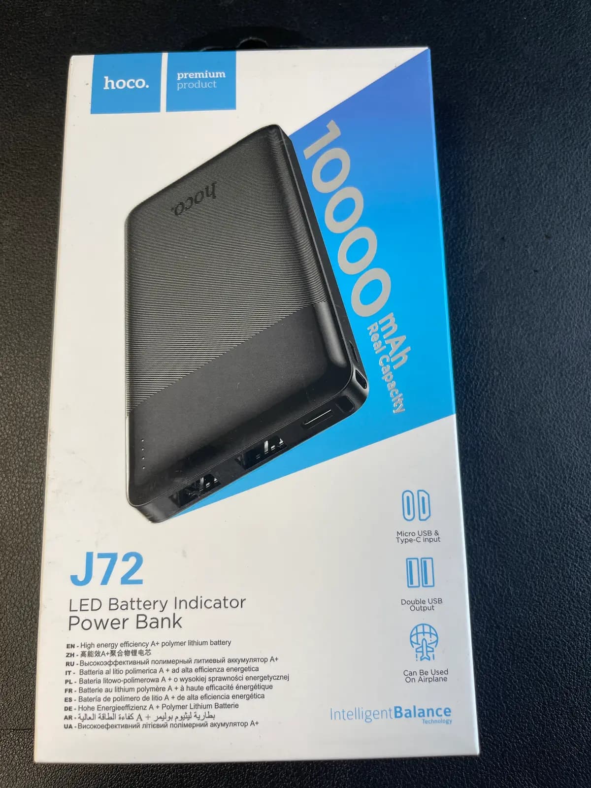Išorinė baterija Power Bank Hoco J72 10000mAh juoda
